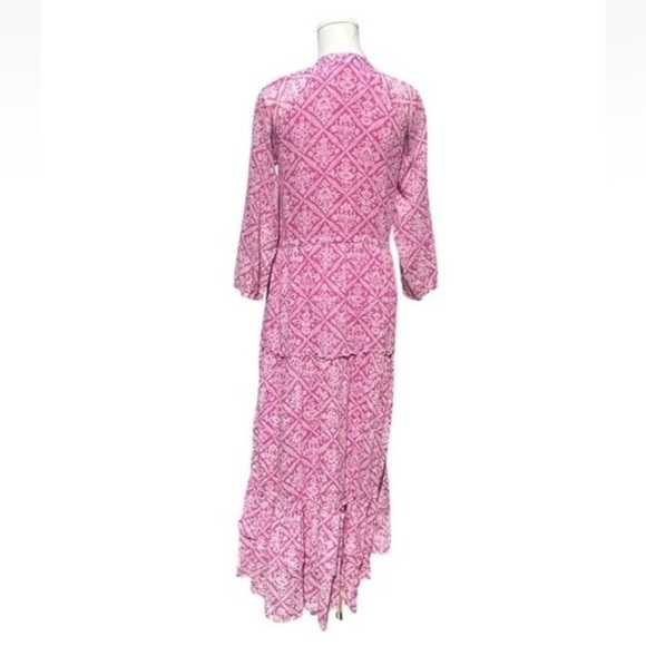 Banjanan Sachet Bazaar Maxi Dress Button Gauze Flowy Tiered Cottage Beach Small - Picture 7 of 14